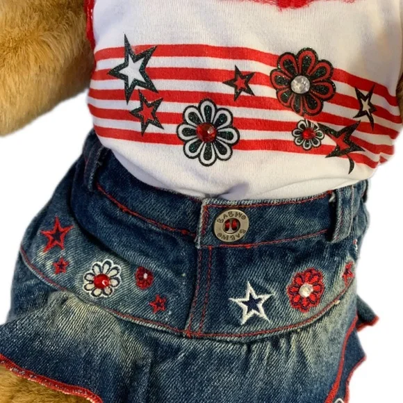 VTG 2003 Build-A-Bear “Lil' Caramel Cub” Plush Bear with Denim Outfit - Picture 2 of 5
